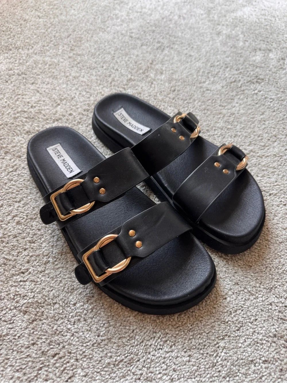 Steve Madden Hanni sandals black/gold 8